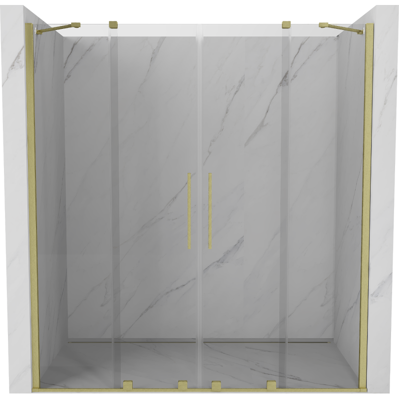 Mexen Velar Duo porte de douche coulissante 180 cm, transparent, or brossé - 871-180-000-02-55