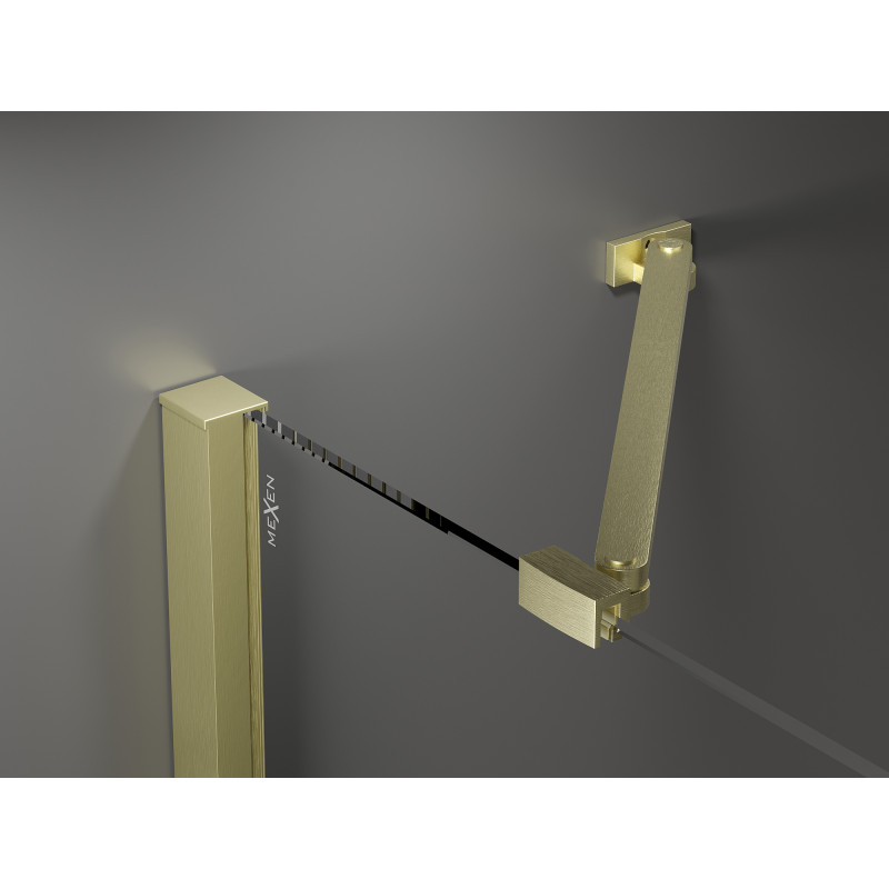 Mexen Velar Duo porte de douche coulissante 180 cm, transparent, or brossé - 871-180-000-02-55
