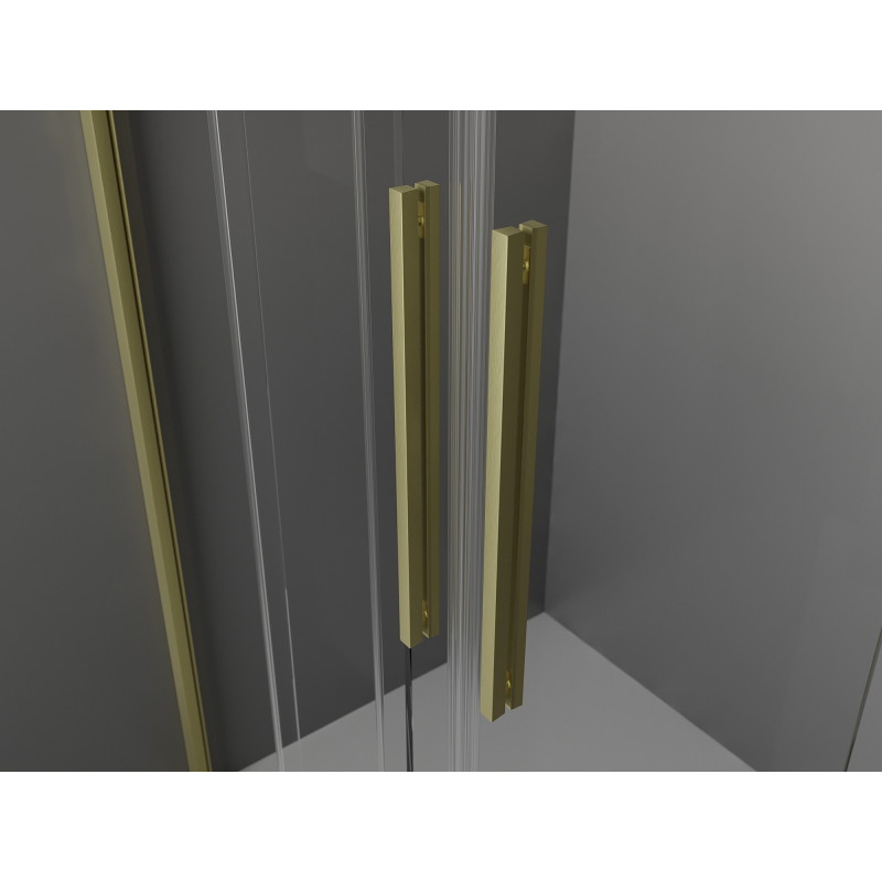 Mexen Velar Duo portes de douche coulissantes 180 cm, transparentes, or brossé - 871-180-000-02-55