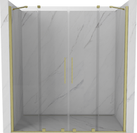 Mexen Velar Duo portes de douche coulissantes 200 cm, transparentes, or brossé - 871-200-000-02-55