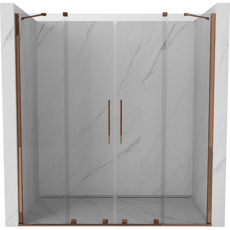 Mexen Velar Duo portes de douche coulissantes 170 cm, transparent, or rose - 871-170-000-02-60