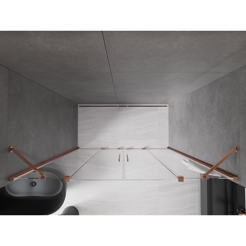 Mexen Velar Duo portes de douche coulissantes 170 cm, transparent, or rose - 871-170-000-02-60