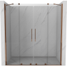 Mexen Velar Duo portes de douche coulissantes 180 cm, transparent, or rose - 871-180-000-02-60