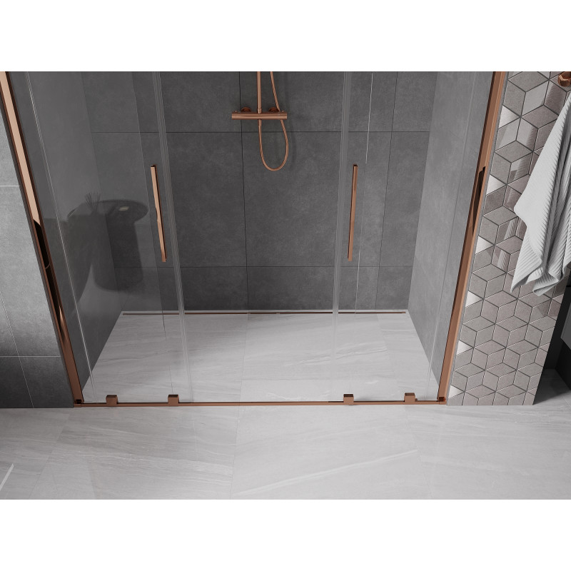 Mexen Velar Duo porte de douche coulissantes 180 cm, transparent, or rose - 871-180-000-02-60