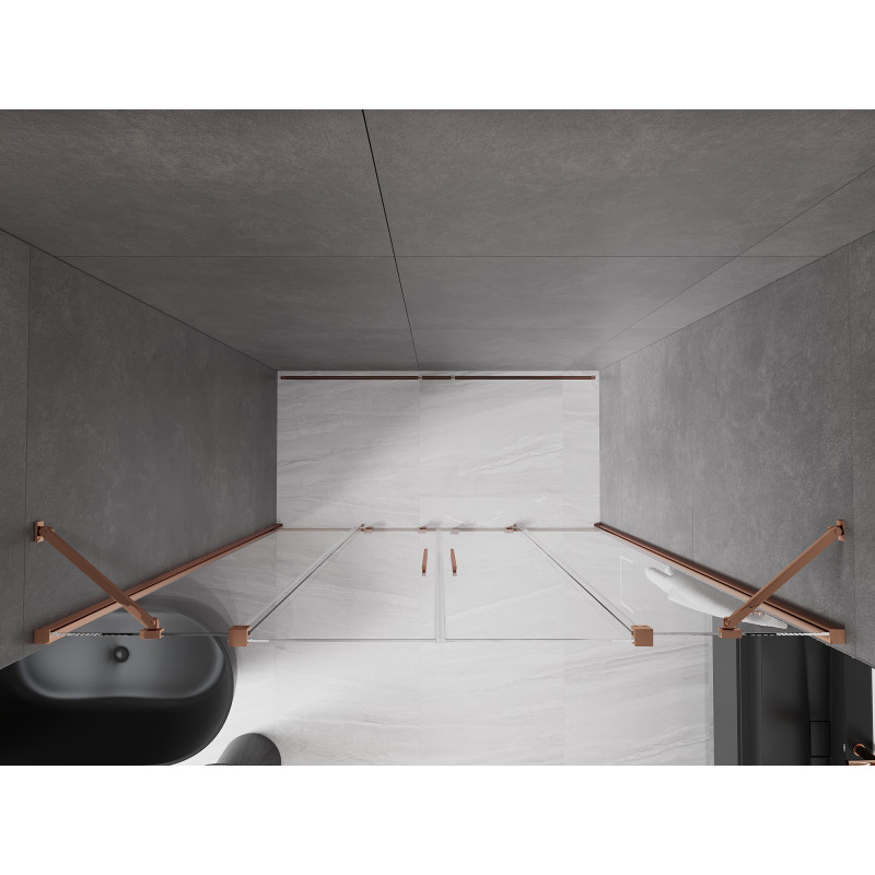 Mexen Velar Duo porte de douche coulissantes 180 cm, transparent, or rose - 871-180-000-02-60