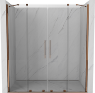 Mexen Velar Duo porte de douche coulissante 200 cm, transparent, or rose - 871-200-000-02-60