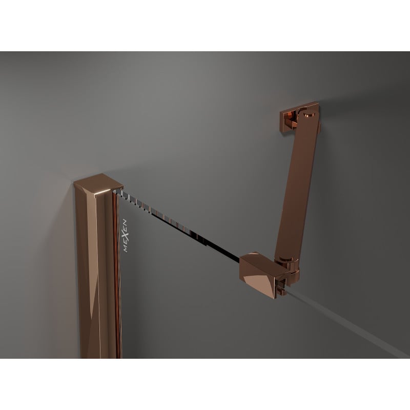 Mexen Velar Duo porte de douche coulissante 200 cm, transparent, or rose - 871-200-000-02-60