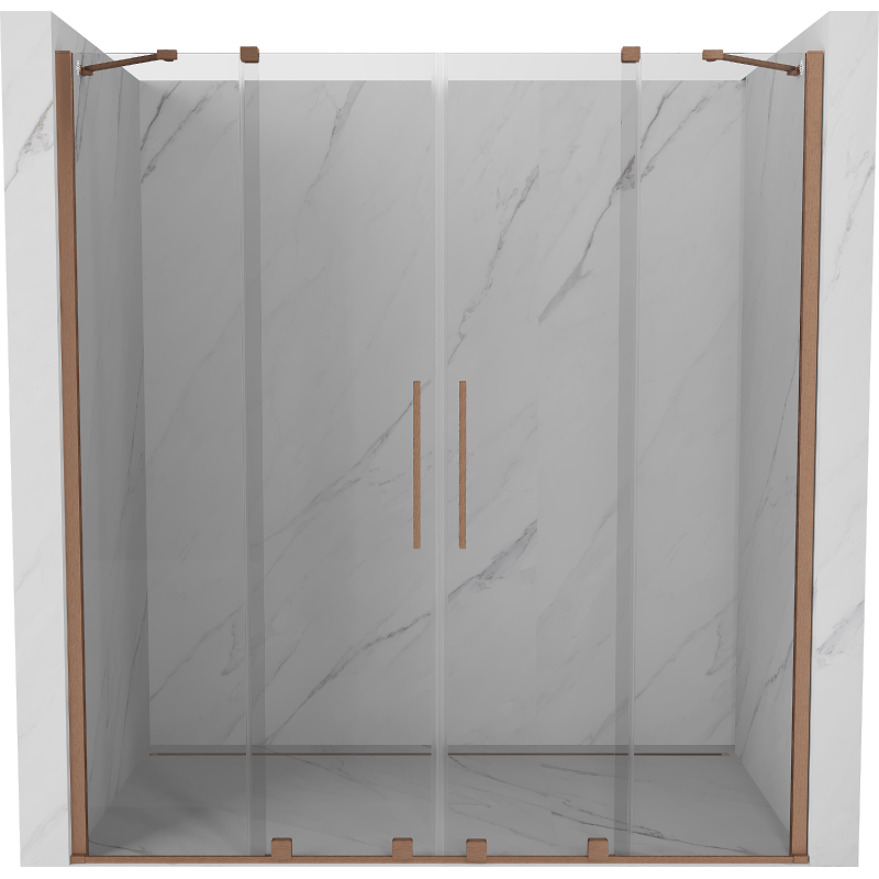 Mexen Velar Duo porte de douche coulissante 170 cm, transparent, cuivre brossé - 871-170-000-02-65