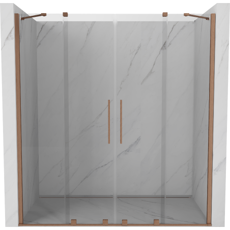 Mexen Velar Duo portes de douche coulissantes 170 cm, transparentes, cuivre brossé - 871-170-000-02-65