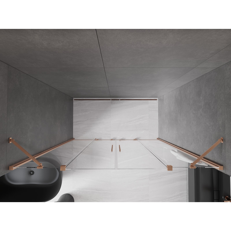 Mexen Velar Duo portes de douche coulissantes 170 cm, transparent, cuivre brossé - 871-170-000-02-65