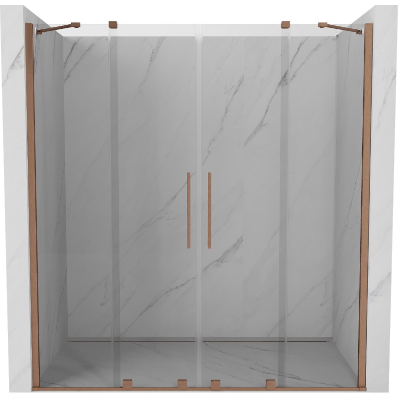 Mexen Velar Porte de douche coulissante Duo 180 cm, transparent, cuivre brossé - 871-180-000-02-65