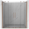 Mexen Velar Porte de douche coulissante Duo 180 cm, transparent, cuivre brossé - 871-180-000-02-65