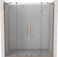 Mexen Velar Duo porte de douche coulissantes 200 cm, transparent, cuivre brossé - 871-200-000-02-65