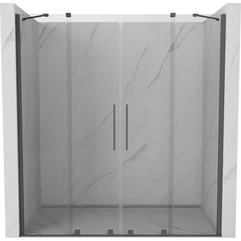Mexen Velar Duo porte de douche coulissantes 170 cm, transparent, gris canon brossé - 871-170-000-02-66