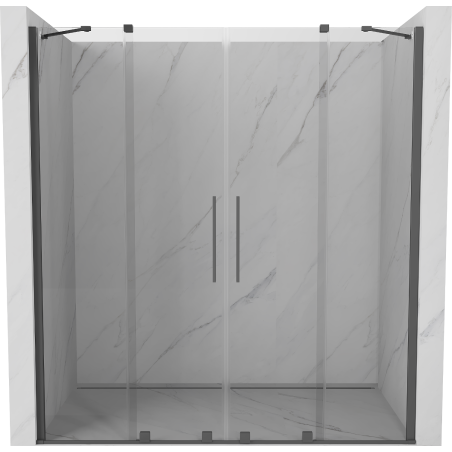 Mexen Velar Duo porte de douche coulissantes 170 cm, transparent, gris canon brossé - 871-170-000-02-66