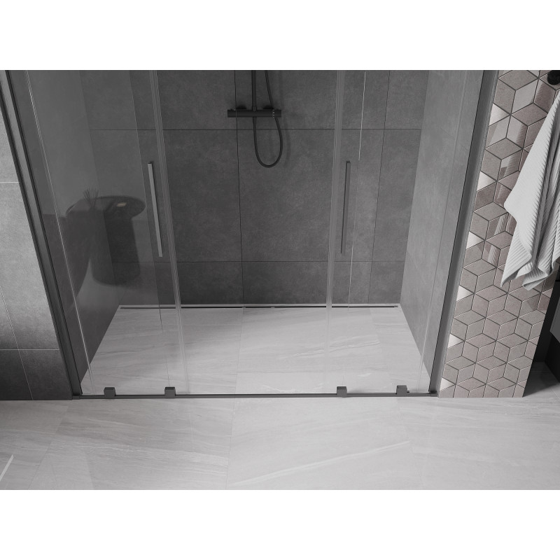 Mexen Velar Duo porte de douche coulissantes 170 cm, transparent, gris canon brossé - 871-170-000-02-66