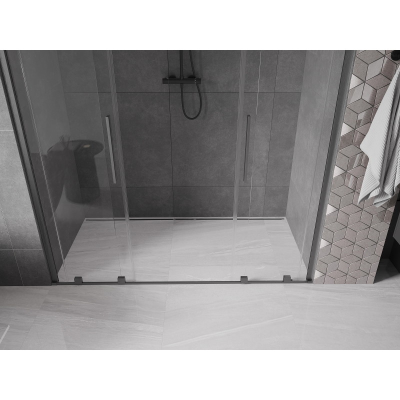 Mexen Velar Duo portes de douche coulissantes 170 cm, transparentes, gris canon brossé - 871-170-000-02-66