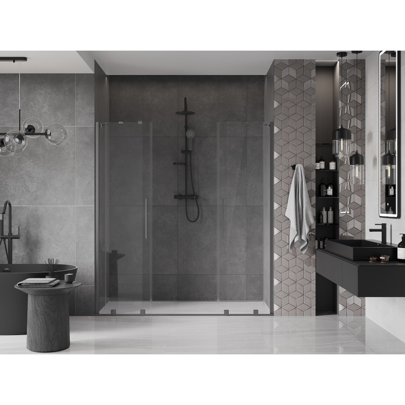 Mexen Velar Duo portes de douche coulissantes 180 cm, transparent, gris canon brossé - 871-180-000-02-66