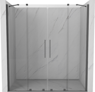 Mexen Velar Duo portes de douche coulissantes 200 cm, transparent, gris canon brossé - 871-200-000-02-66