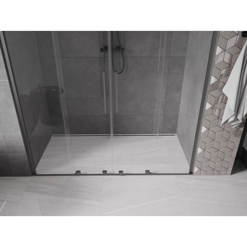 Mexen Velar Duo portes de douche coulissantes 200 cm, transparent, gris canon brossé - 871-200-000-02-66