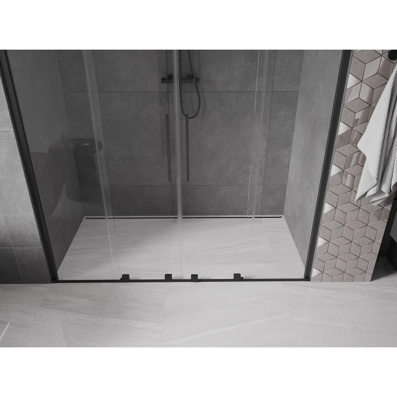 Mexen Velar Duo porte de douche coulissante 170 cm, transparent, noir - 871-170-000-02-70