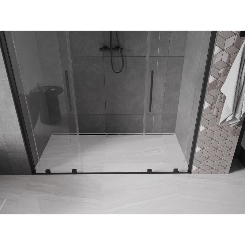Mexen Velar Duo porte de douche coulissante 170 cm, transparent, noir - 871-170-000-02-70