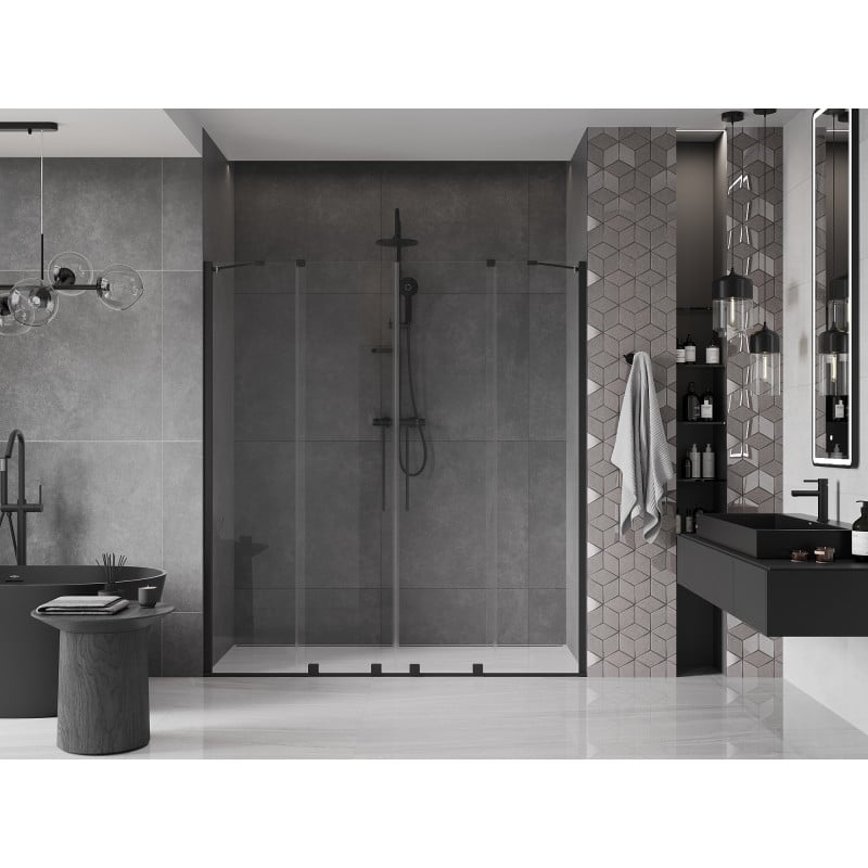 Mexen Velar Duo porte de douche coulissante 170 cm, transparent, noir - 871-170-000-02-70