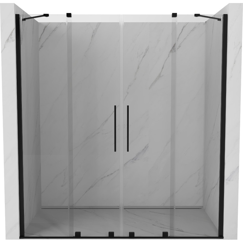 Mexen Velar Duo portes de douche coulissantes 180 cm, transparentes, noires - 871-180-000-02-70