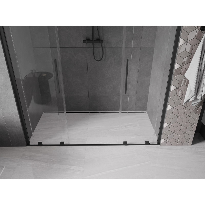 Mexen Velar Duo portes de douche coulissantes 180 cm, transparentes, noires - 871-180-000-02-70