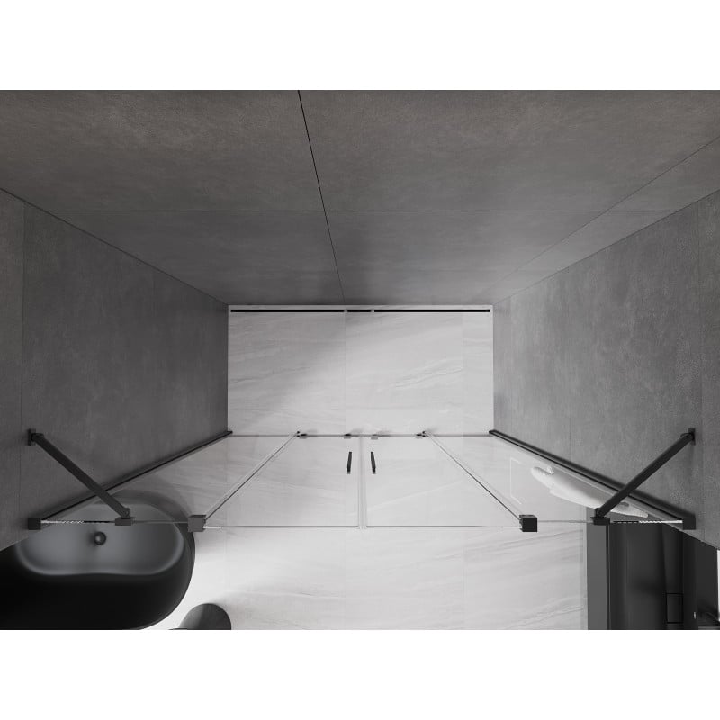 Mexen Velar Duo porte de douche coulissante 180 cm, transparent, noir - 871-180-000-02-70