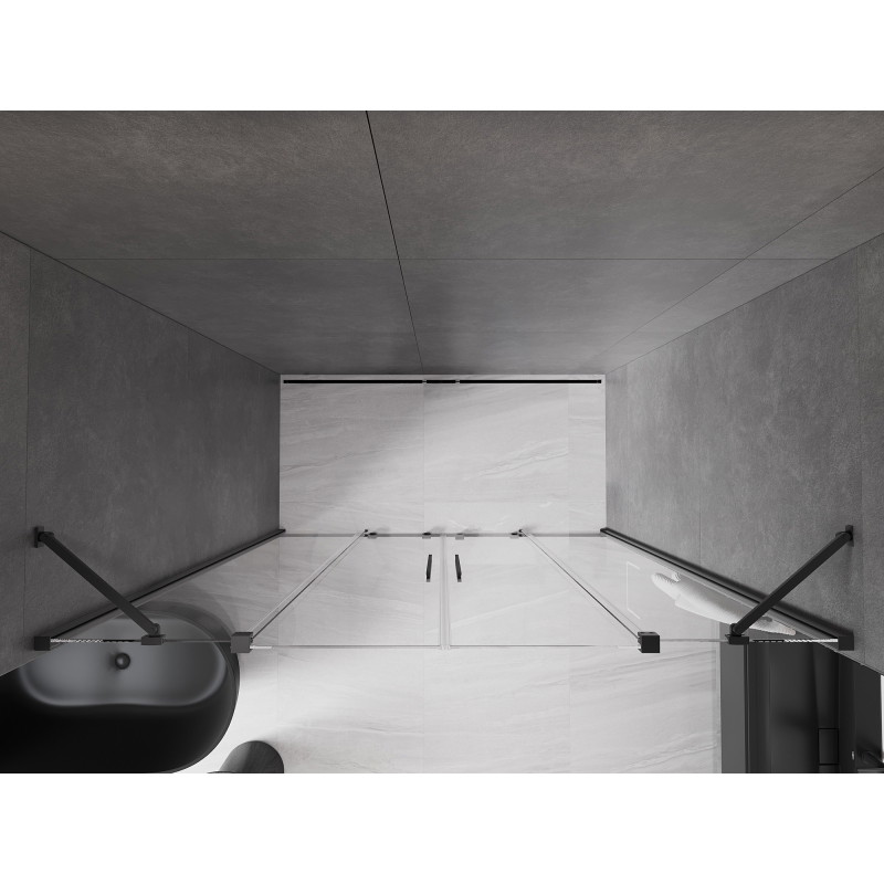 Mexen Velar Duo portes de douche coulissantes 180 cm, transparentes, noires - 871-180-000-02-70