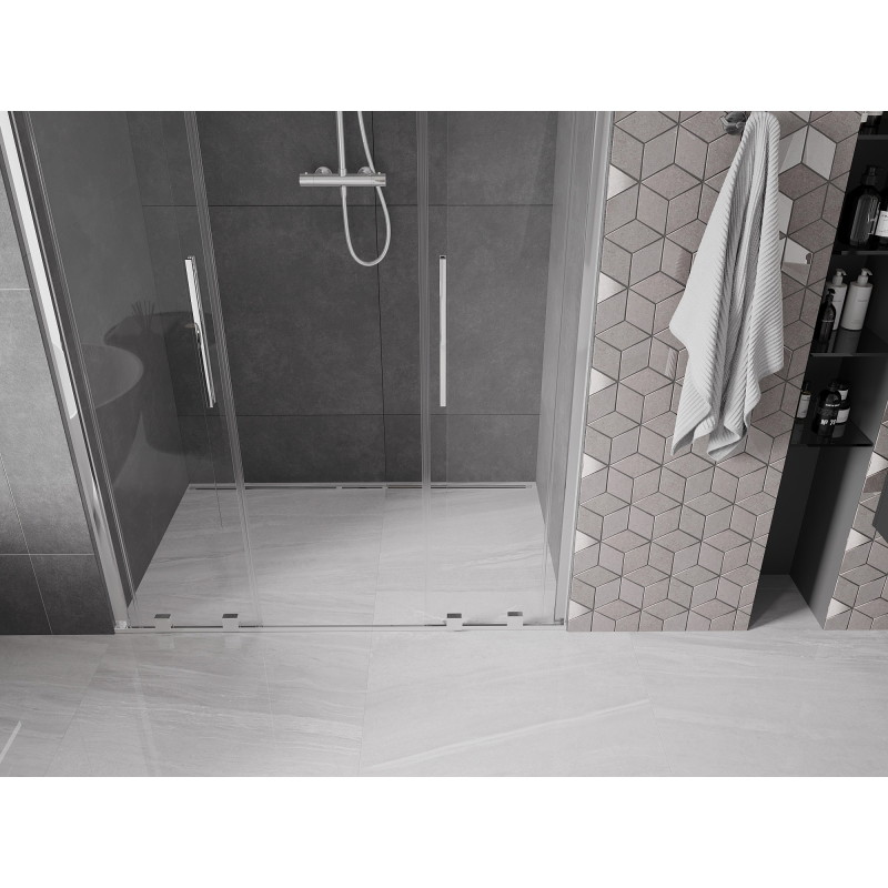 Mexen Velar Duo portes de douche coulissantes 140 cm, transparentes, chrome - 871-140-000-02-01