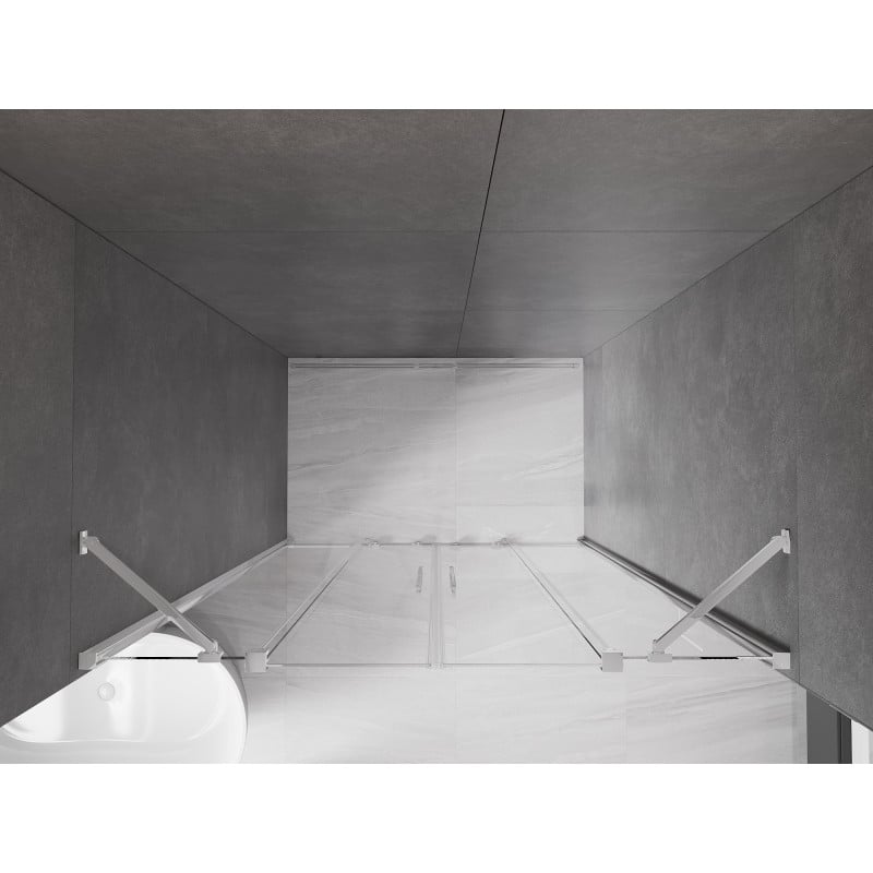 Mexen Velar Duo porte de douche coulissante 140 cm, transparent, chrome - 871-140-000-02-01