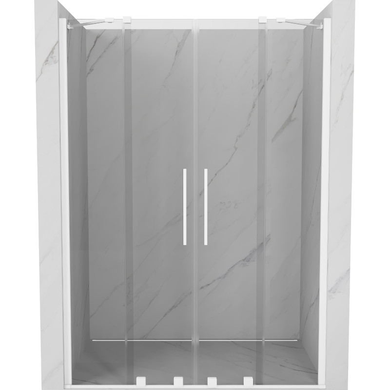 Mexen Velar Duo portes de douche coulissantes 160 cm, transparentes, blanches - 871-160-000-02-20