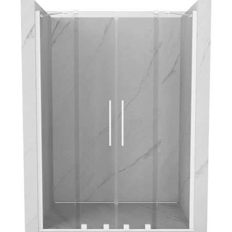 Mexen Velar Duo portes de douche coulissantes 160 cm, transparentes, blanches - 871-160-000-02-20