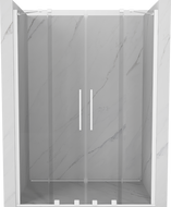 Mexen Velar Duo portes de douche coulissantes 150 cm, transparentes, blanches - 871-150-000-02-20