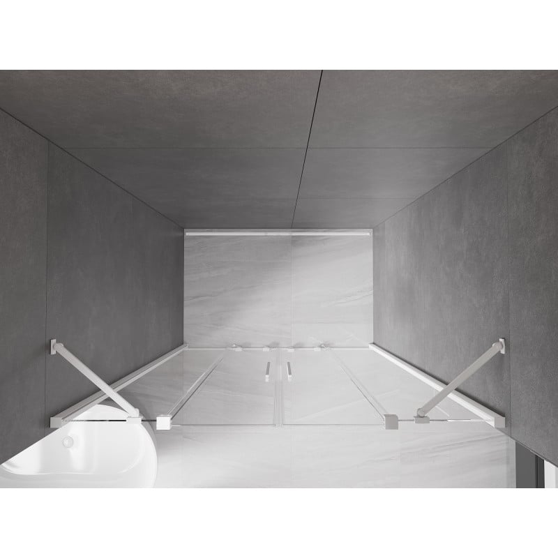 Mexen Velar Duo porte de douche coulissante 150 cm, transparent, blanc - 871-150-000-02-20