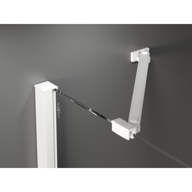 Mexen Velar Duo porte de douche coulissante 150 cm, transparent, blanc - 871-150-000-02-20