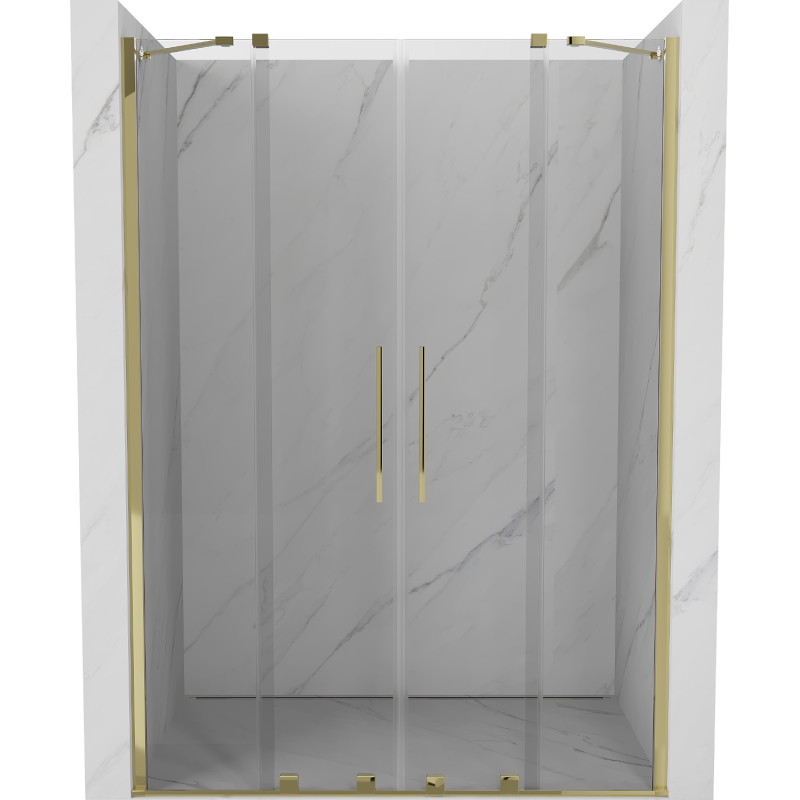 Mexen Velar Porte de douche coulissante duo 150 cm, transparentes, dorées - 871-150-000-02-50
