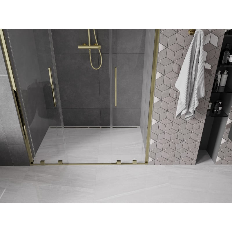 Mexen Velar Duo porte de douche coulissante 150 cm, transparent, doré - 871-150-000-02-50