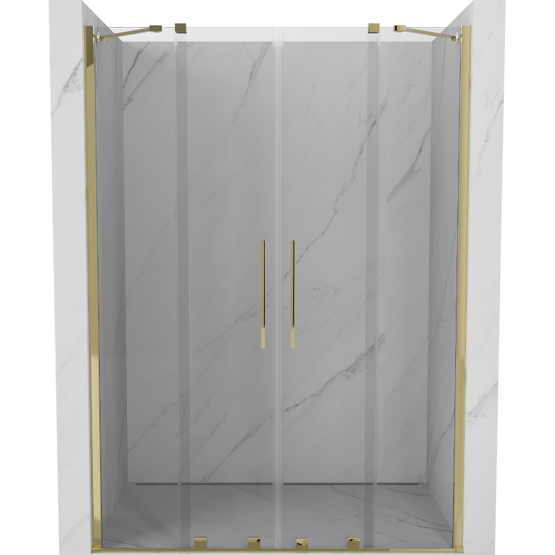 Mexen Velar Duo porte de douche coulissante 160 cm, transparentes, dorées - 871-160-000-02-50