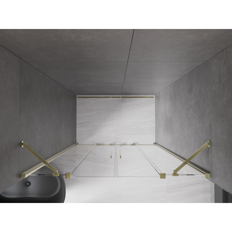 Mexen Velar Duo porte de douche coulissante 160 cm, transparentes, dorées - 871-160-000-02-50