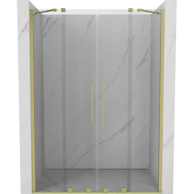 Mexen Velar Duo porte de douche coulissante 140 cm, transparent, or brossé - 871-140-000-02-55