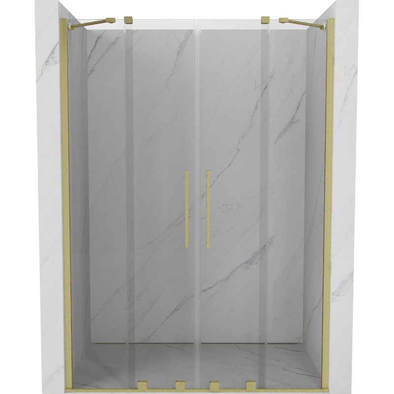 Mexen Velar Duo portes de douche coulissantes 140 cm, transparent, or brossé - 871-140-000-02-55
