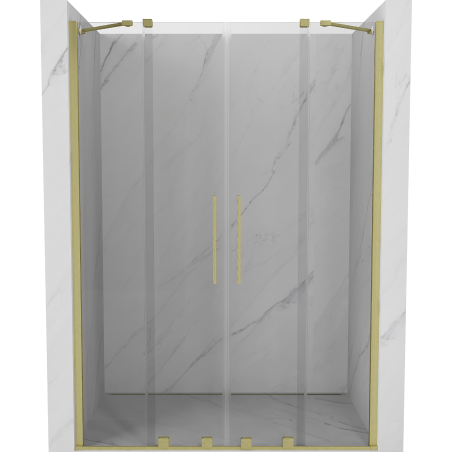 Mexen Velar Duo porte de douche coulissante 140 cm, transparent, or brossé - 871-140-000-02-55