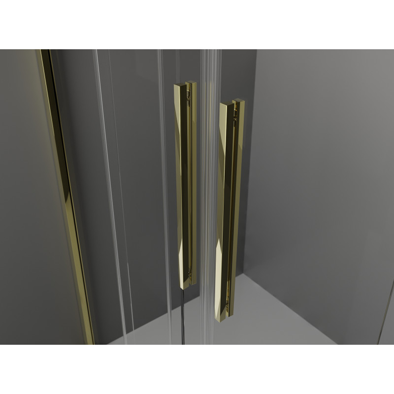 Mexen Velar Duo portes de douche coulissantes 140 cm, transparent, doré brossé - 871-140-000-02-55