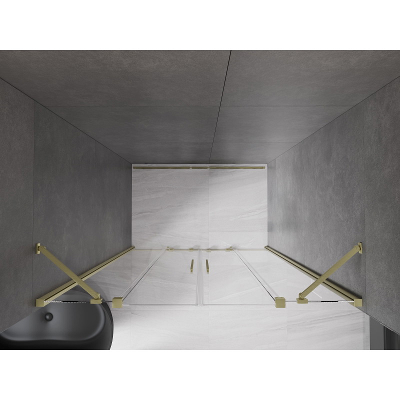 Mexen Velar Duo de portes de douche coulissantes 150 cm, transparentes, dorées brossées - 871-150-000-02-55