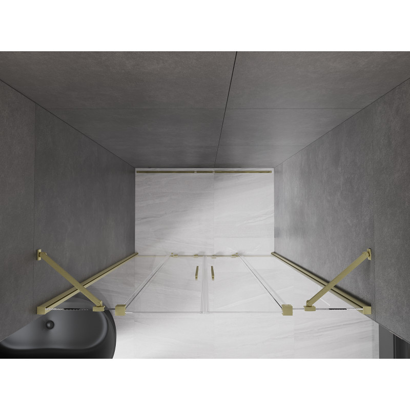 Mexen Velar Duo porte de douche coulissante 150 cm, transparentes, or brossé - 871-150-000-02-55