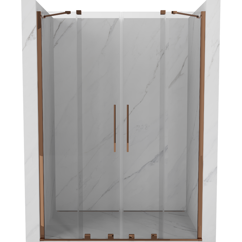 Mexen Velar Duo porte de douche coulissante 140 cm, transparent, or rose - 871-140-000-02-60