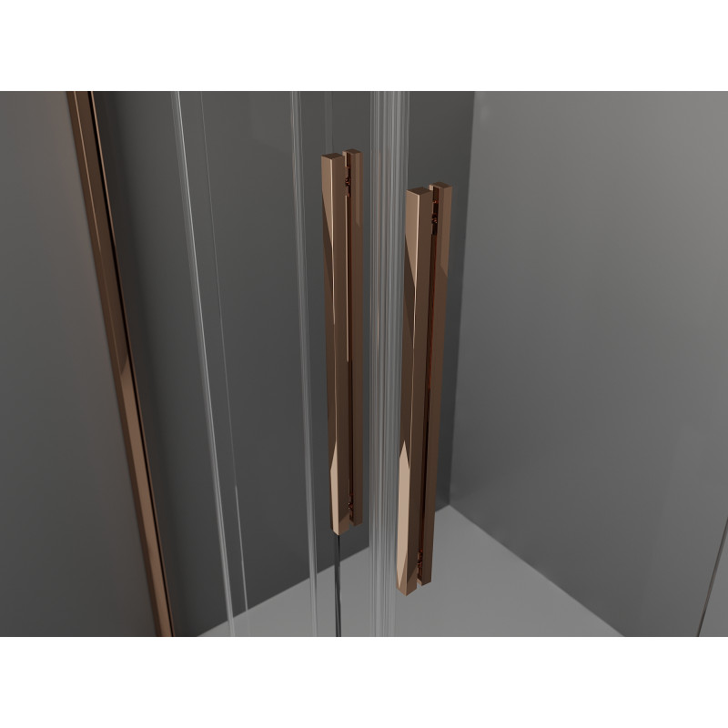 Mexen Velar Duo porte de douche coulissante 150 cm, transparent, or rose - 871-150-000-02-60